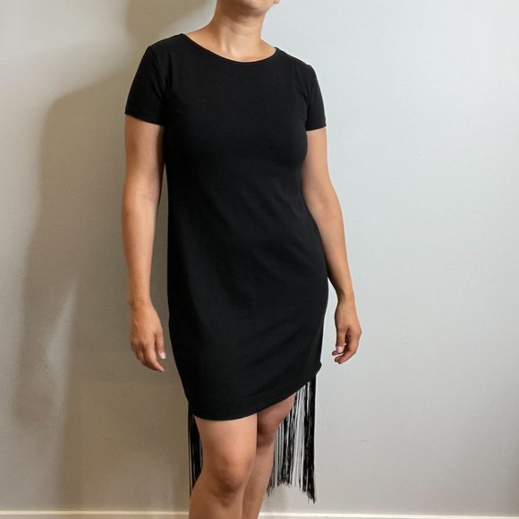 RD Style Dresses & Skirts - RD Style T-Shirt Dress with Fringe -S-